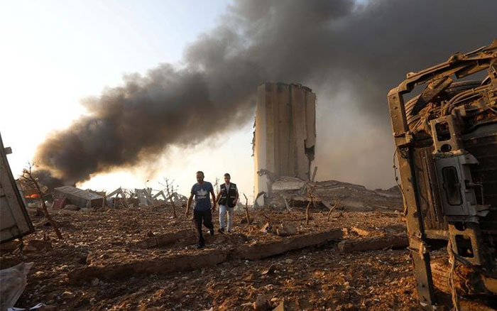 عکس آخر الزمانی انفجار بندر بیروت